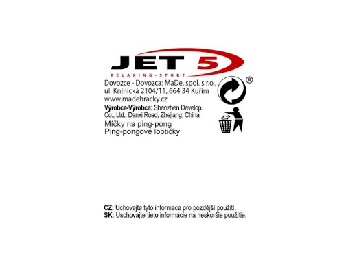 96954 - Míček na ping pong 6 ks bílý