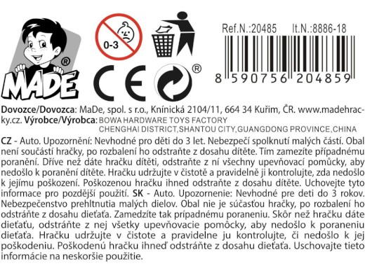 Autíčka 18 kusů v display boxu, 7,5 cm