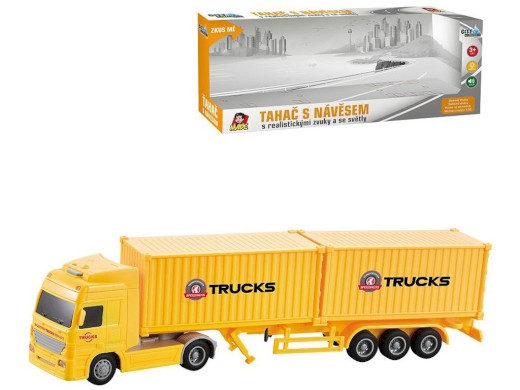 08432 - Kamion se dvěma kontejnery na setrvačník, 8 x 33 x 5 cm