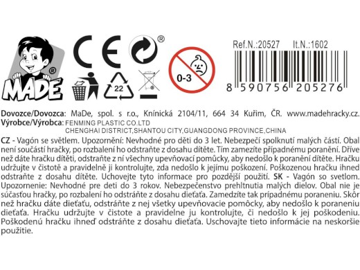 Vagón pro cestující, na baterie, světlo, 30,5 cm