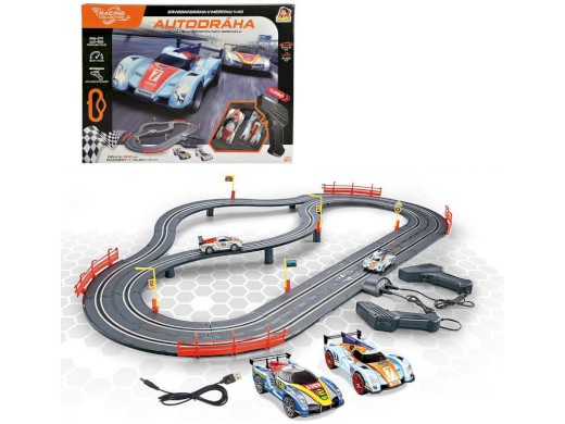 11196 - Autodráha 300 cm, bez zdroje, napájení přes USB kabel, 118 x 66 x 16 cm