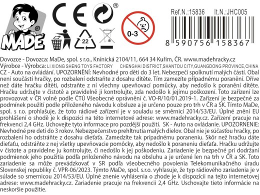 15836 - Ambulance na ovládání, 22 x 12,5 x 8,5 cm