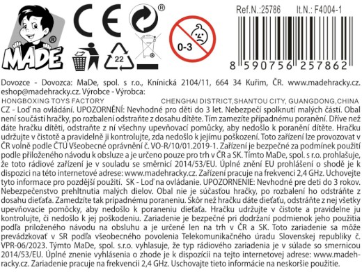 Člun na ovládání, 2,4 GHz, 32 cm
