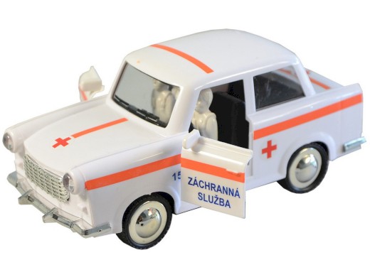 98528 - Auto ambulance retro na setrvačník 6 x 17 x 8 cm