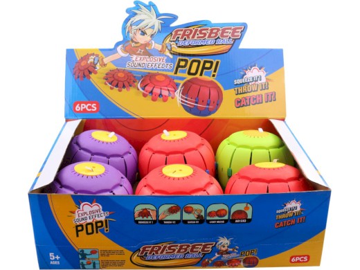 Míč 2 v 1, s hudbou, 6 kusů v display boxu