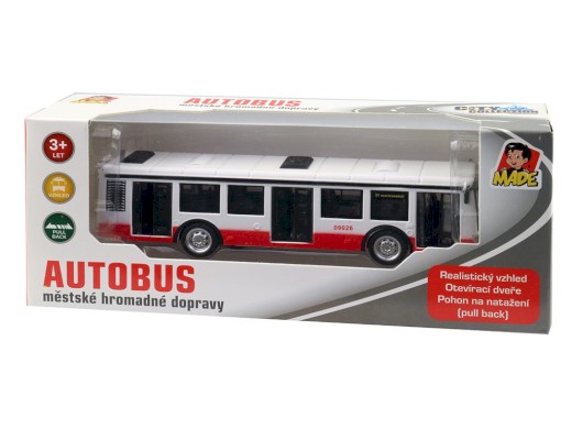 10646 - Autobus kovový na zpětný chod, 16cm