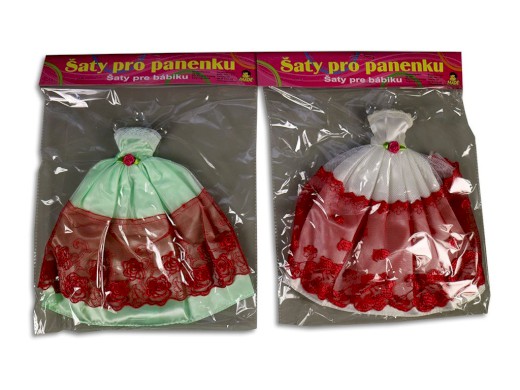 59728 - Šaty plesové pro panenku, 21 druhů - mix, 26 cm