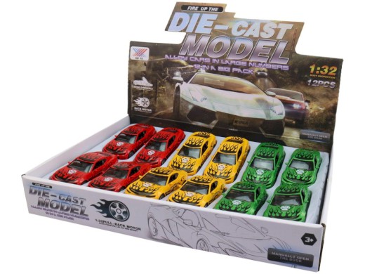 14242 - Auto závodní kovové, s otevíracími dveřmi, zpětný chod, 12 x 5 x 3,5 cm