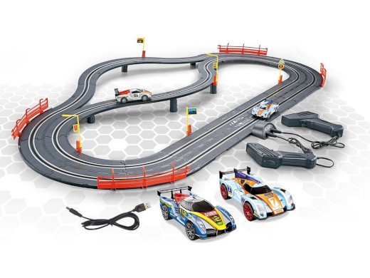 11196 - Autodráha 300 cm, bez zdroje, napájení přes USB kabel, 118 x 66 x 16 cm