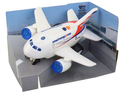 12619 - MaDe Letadlo Smartwings s hlášením kapitána a letušky, na setrvačník, 20 cm