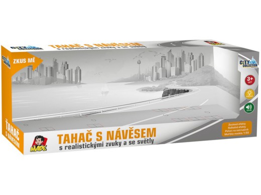 08432 - Kamion se dvěma kontejnery na setrvačník, 8 x 33 x 5 cm