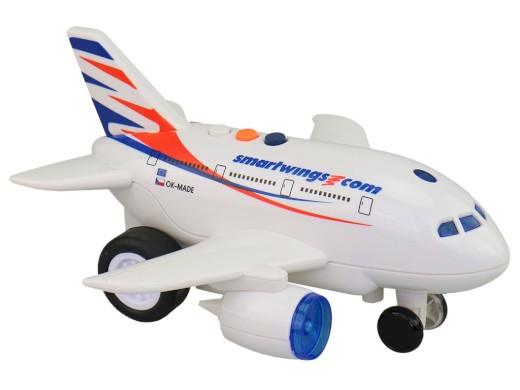 12619 - MaDe Letadlo Smartwings s hlášením kapitána a letušky, na setrvačník, 20 cm