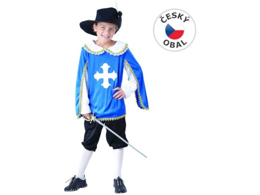 09497 - Šaty na karneval - mušketýr, 130 - 140 cm