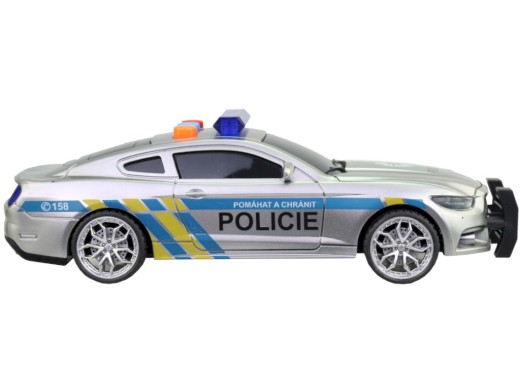 10710 - Policejní auto  na setrvačník, 17 cm, světlo, zvuk (čeština), na baterie