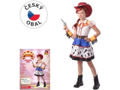 72876-09406 09406 - Šaty na karneval - kovbojská dívka, 120 cm - 130 cm