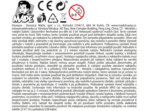 Větráček kapybara, na baterie