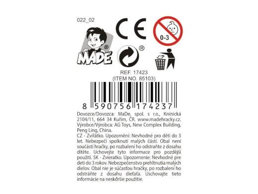 17423 - Hra - zvířátko , 6 ks v display boxu, 15x10,3 x 8,2 cm