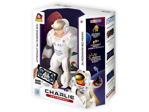 13624 - Robot astronaut Charlie, s naučnou aplikací, 29,5 cm
