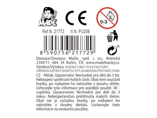 Míčky 9 cm, 12 ks v display boxu