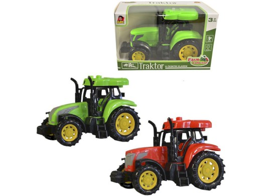 00921 - Traktor s českým hlasem, světlo zvuk, na setrvačník, 14 cm