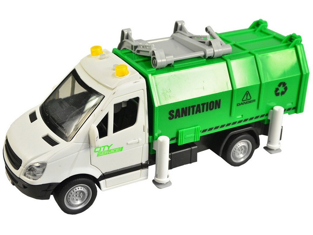 12415 - Auto popelářské na setrvačník, se světlem a zvukem, 19 cm