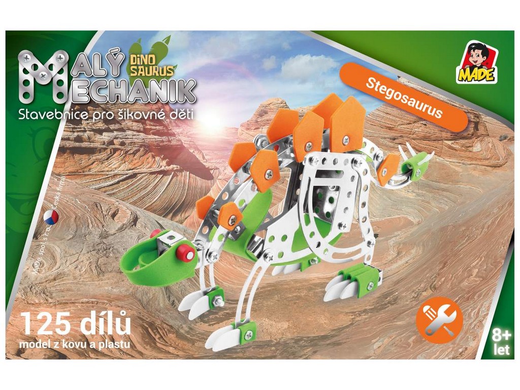 MaDe Malý mechanik Dinosaurus stegosaurus 125 dílků
