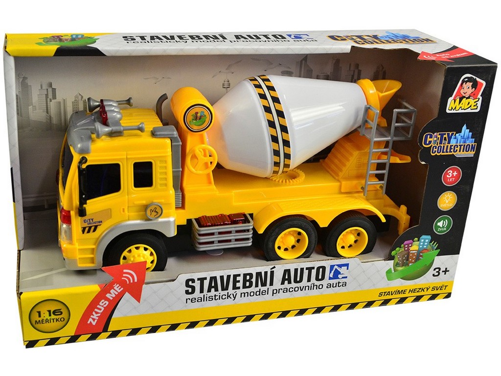12580 - MaDe Auto stavební na baterie, míchačka