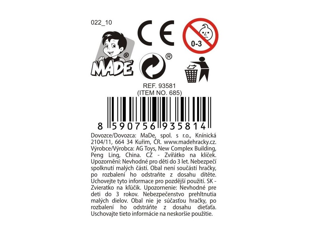 93581 - Červ na klíček 14 cm, 12 ks v boxu