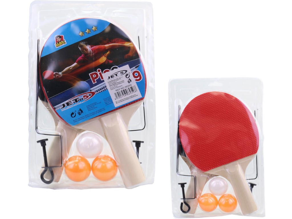 96959 - MaDe Sestava pingpongových raket s 3 míčky a síťkou