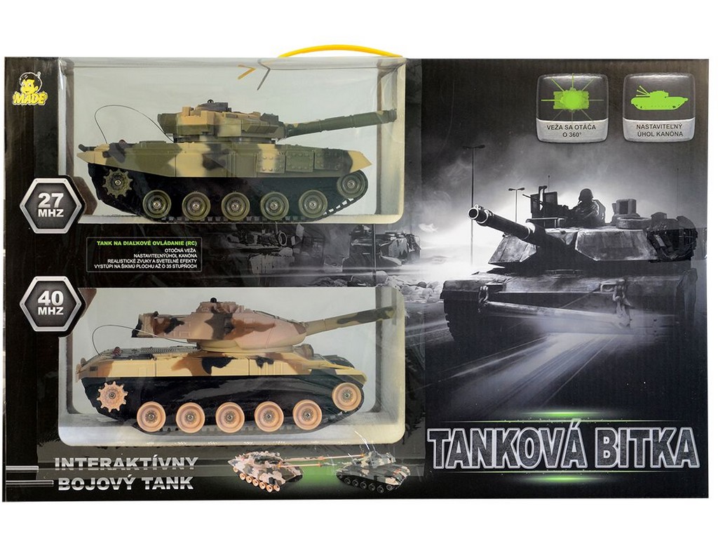 02048 - MaDe Tank 2 ks na ovládání s pojízdnými pásy 27cm, nabíjecí baterie součástí
