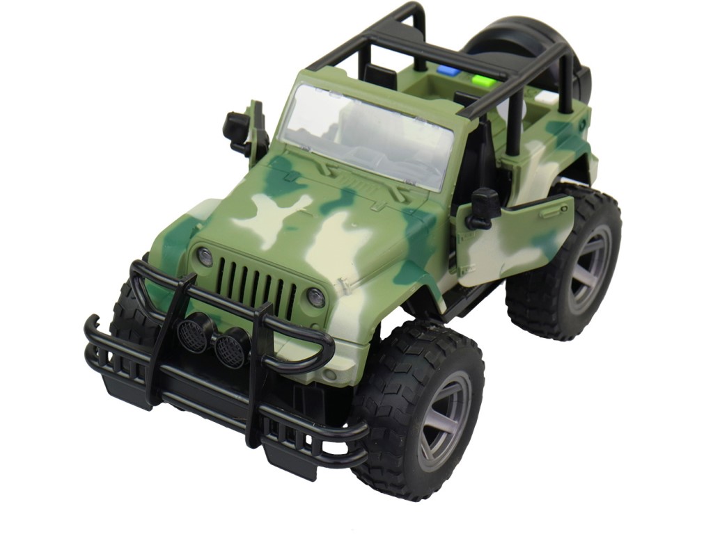 03226 - Jeep vojenský, na setrvačník, s reálným hlasem posádky