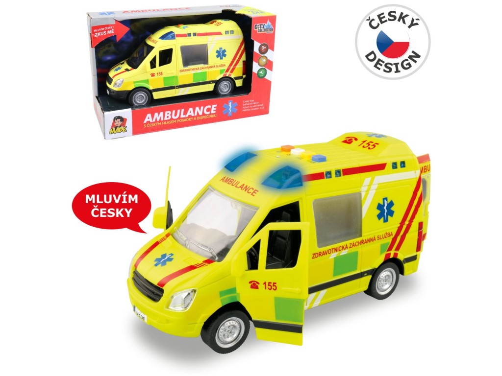 Ambulance, na setrvačník, s reálným hlasem posádky, 21 cm