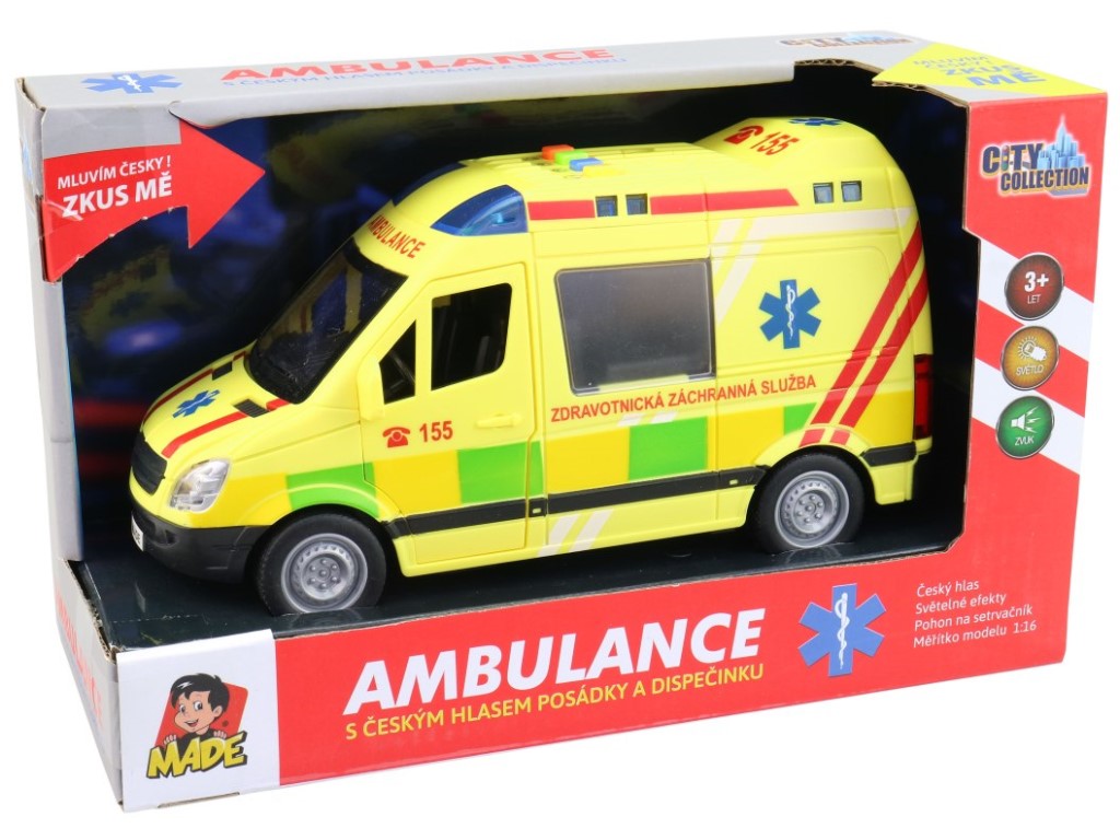 Ambulance, na setrvačník, s reálným hlasem posádky, 21 cm