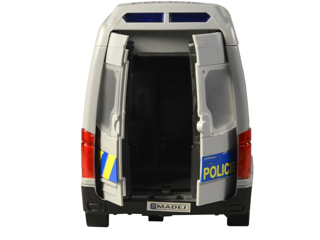 MaDe Auto policejní dodávka, na setrvačník s reálným hlasem posádky, 21 cm