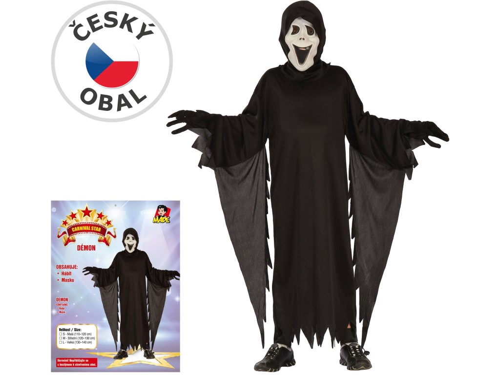 03832 - Šaty na karneval - démon, 110-120 cm