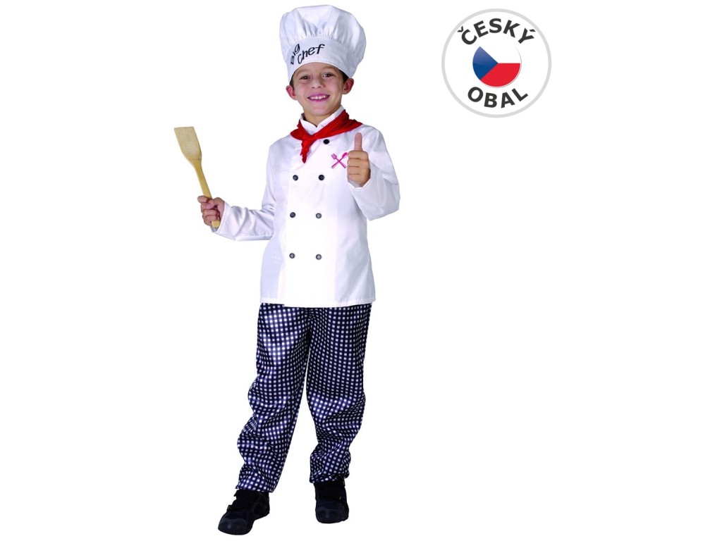 03958 - Šaty na karneval - kuchař, 110-120 cm