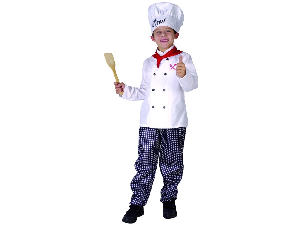03958 - Šaty na karneval - kuchař, 110-120 cm