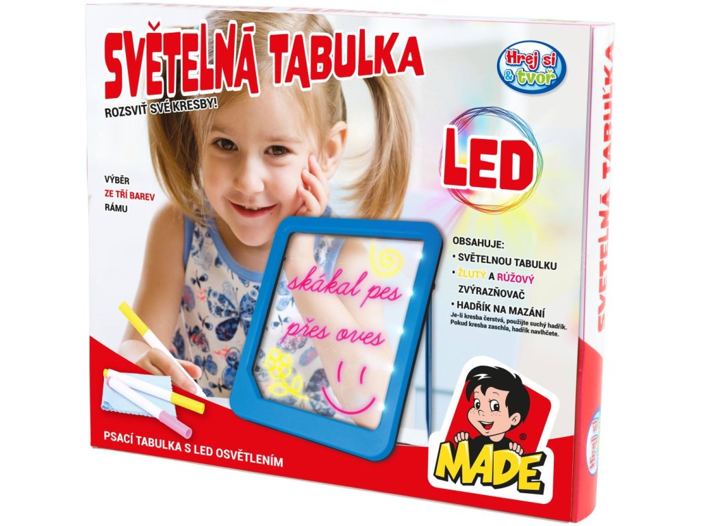 06883 - Tabulka LED, svítící, na baterie, 24 x 19 x 3 cm