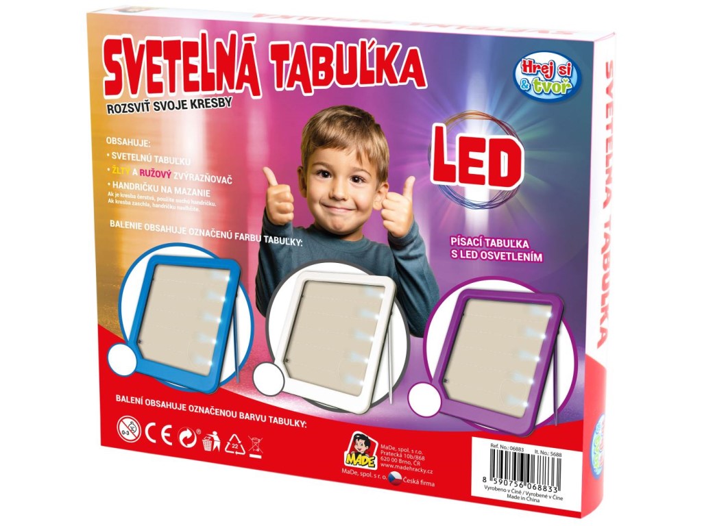 06883 - Tabulka LED, svítící, na baterie, 24 x 19 x 3 cm