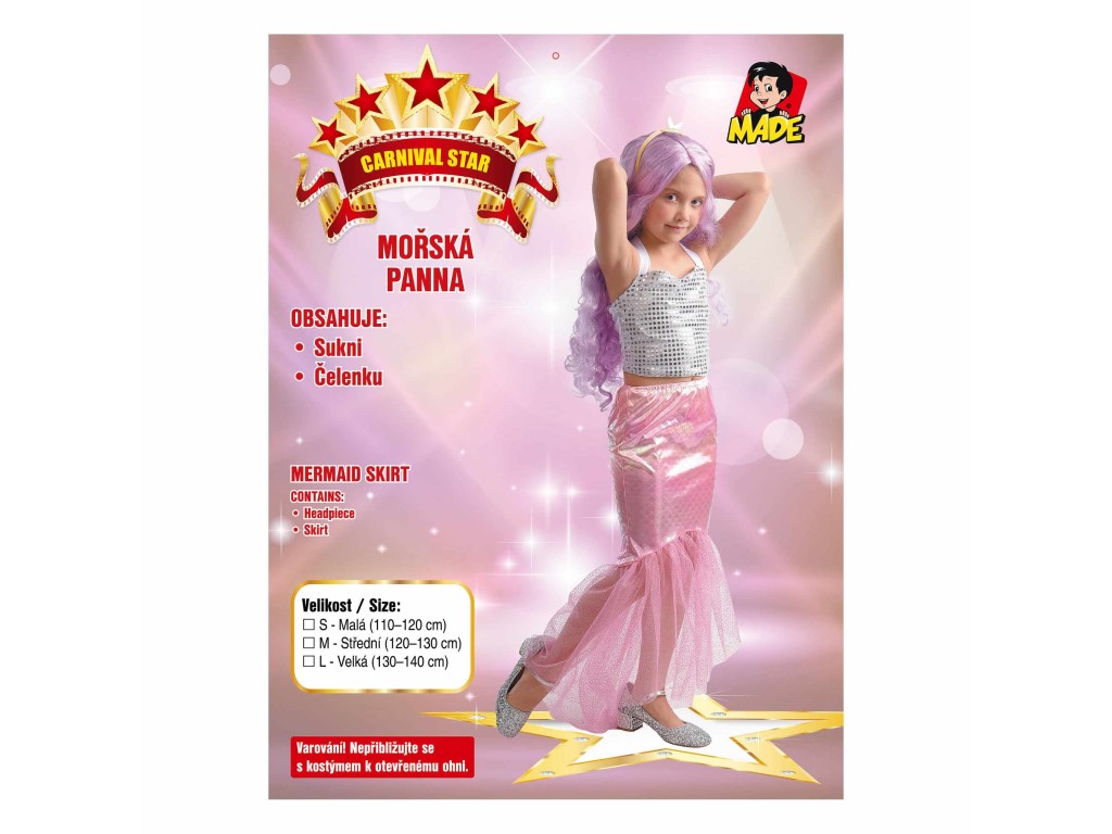 09138 - Šaty na karneval - mořská panna, 110 - 120 cm