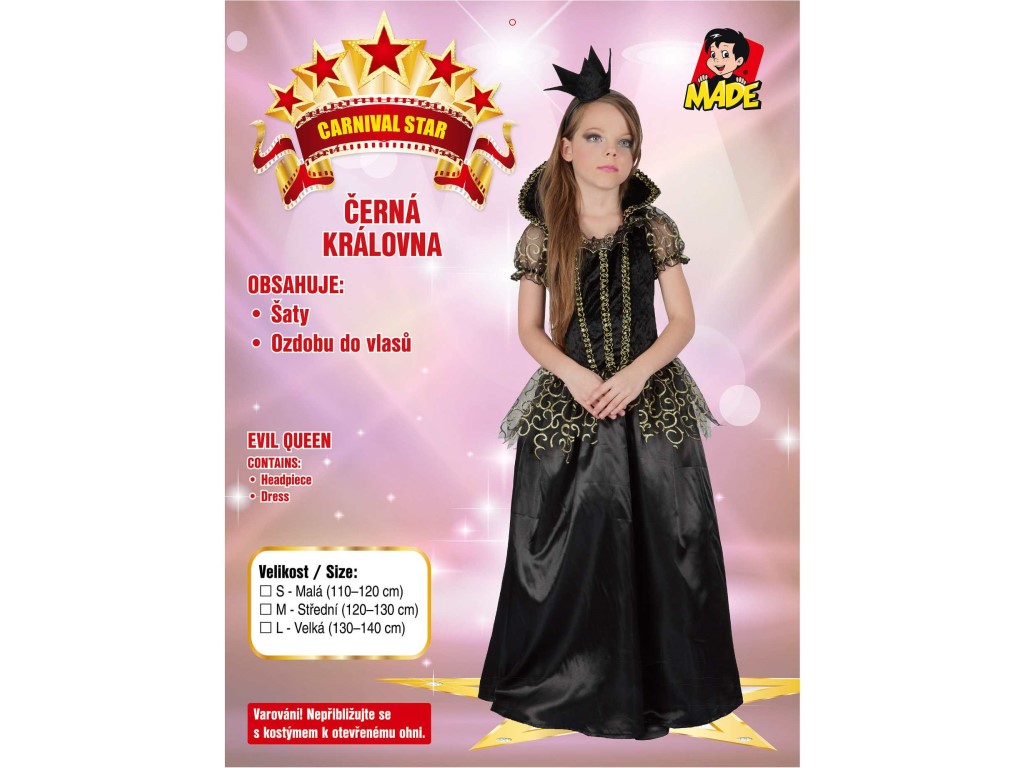 09202 - Šaty na karneval - zlá královna, 120 - 130 cm
