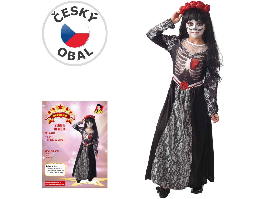 09337 - Šaty na karneval - smrt, 120 - 130 cm