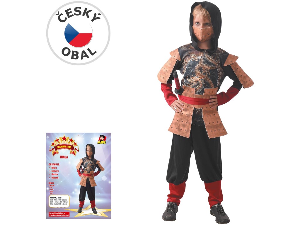 09563 - Šaty na karneval - Ninja, 130 - 140 cm