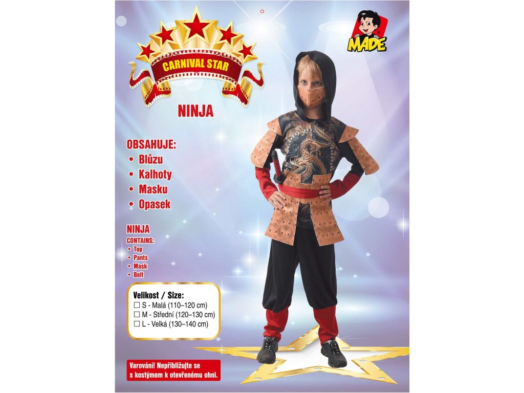 09563 - Šaty na karneval - Ninja, 130 - 140 cm