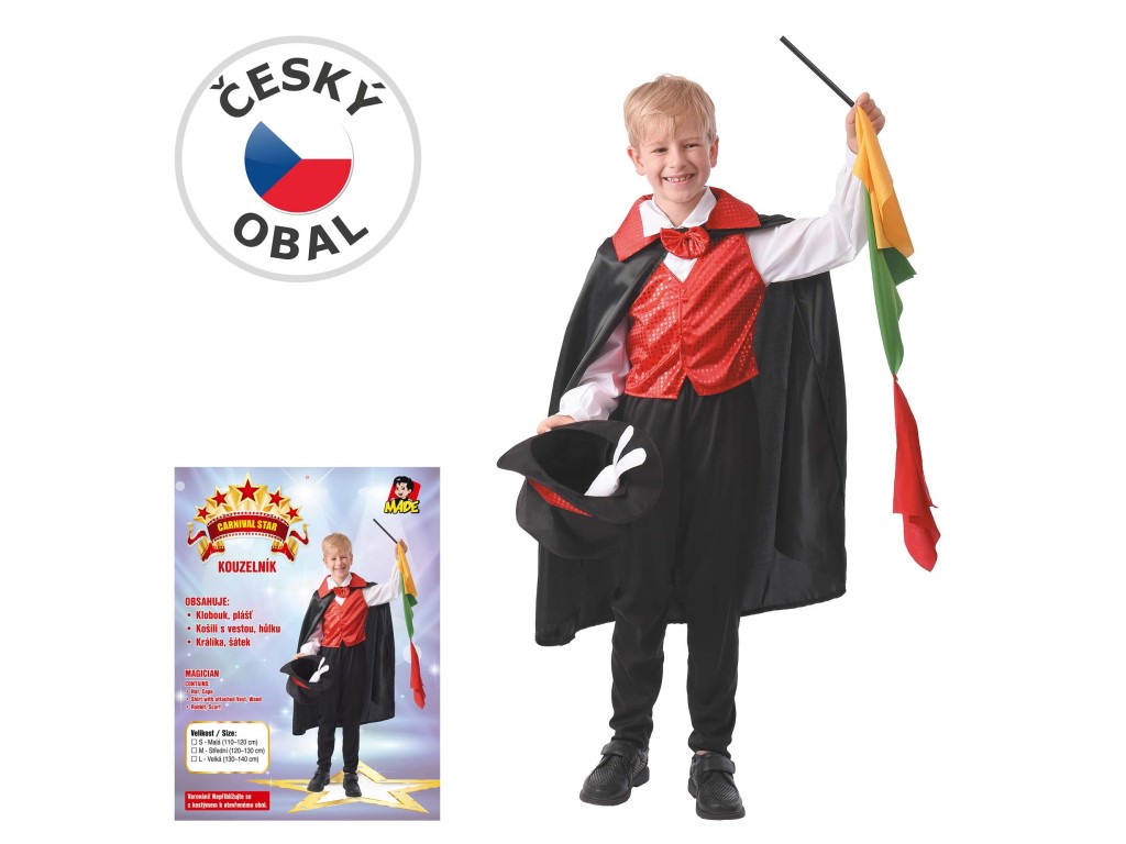 09621 - Šaty na karneval - kouzelník, 110 - 120 cm