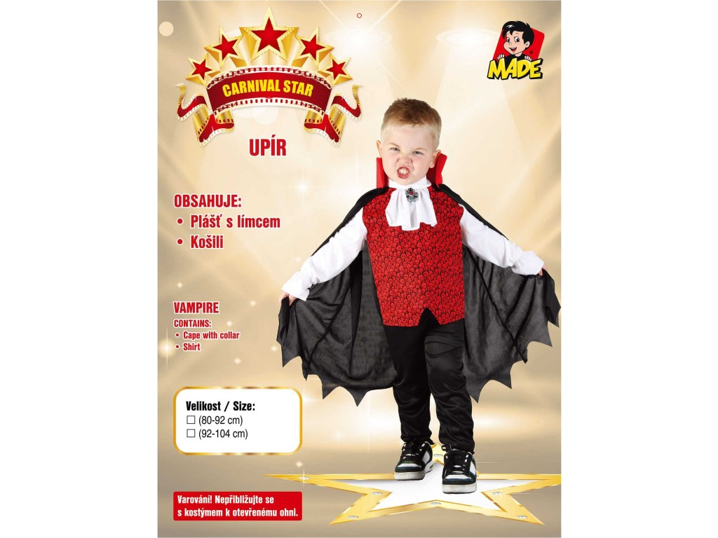09646 - Šaty na karneval - upír, 92 - 104 cm