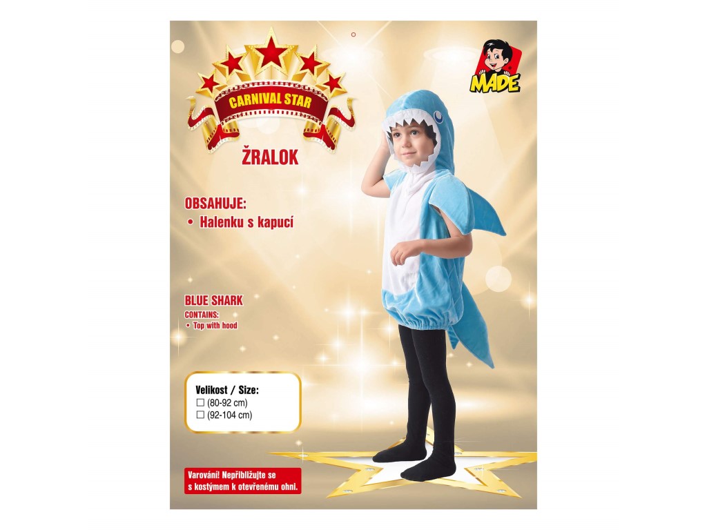 09727 - Šaty na karneval - žralok, 80 - 92 cm
