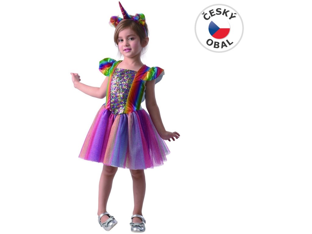 09746 - Šaty na karneval -  jednorožec, 92 - 104 cm