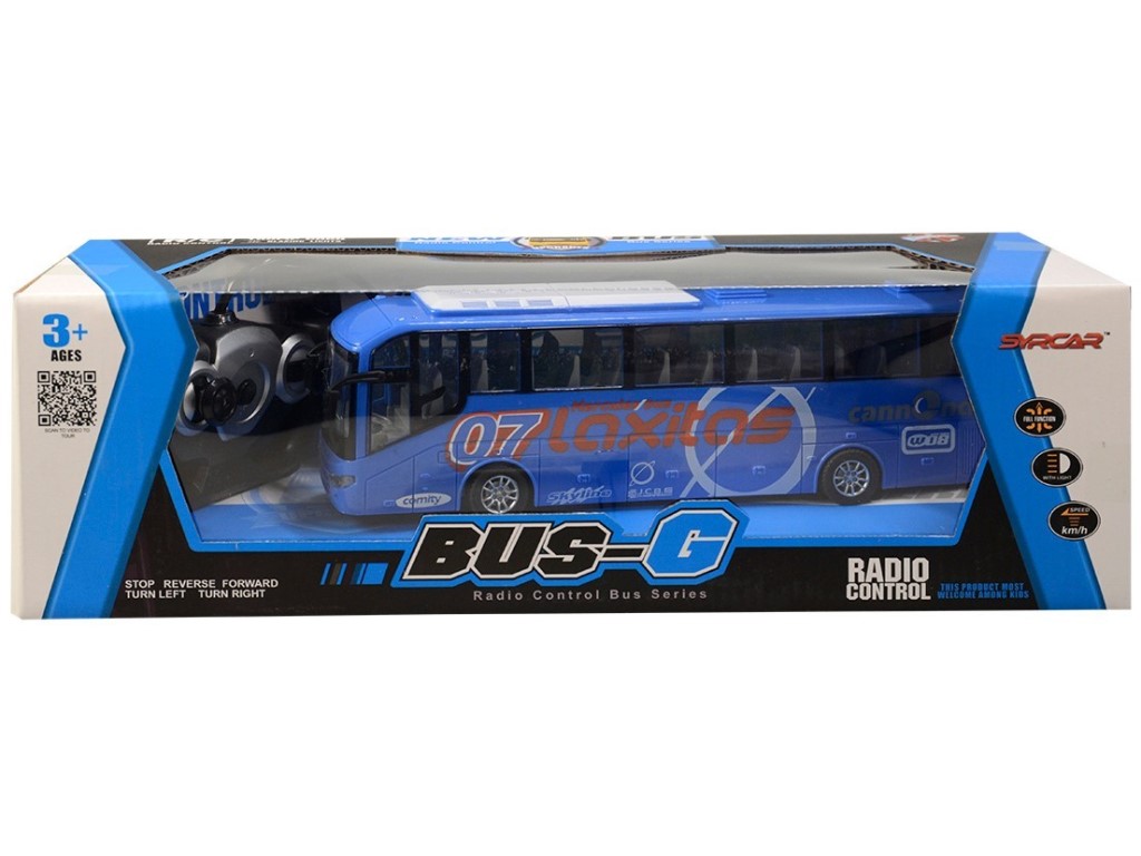 07753 - Autobus na dálkové ovládání, 4 kanál, se světlem, 27mhz, 40 x 13 x 13 cm