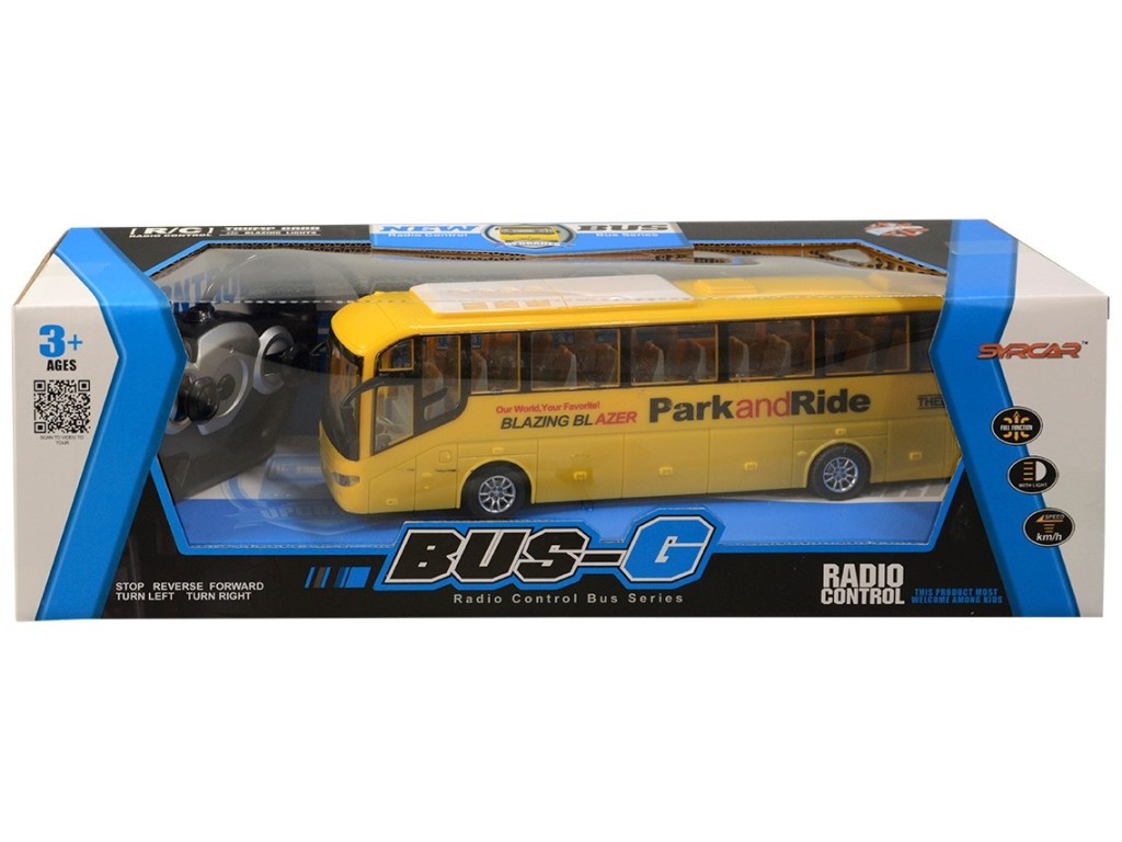 07753 - Autobus na dálkové ovládání, 4 kanál, se světlem, 27mhz, 40 x 13 x 13 cm